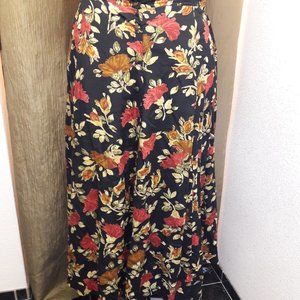 Floral Size 18/20 Skirt Rust Brown Olive Black